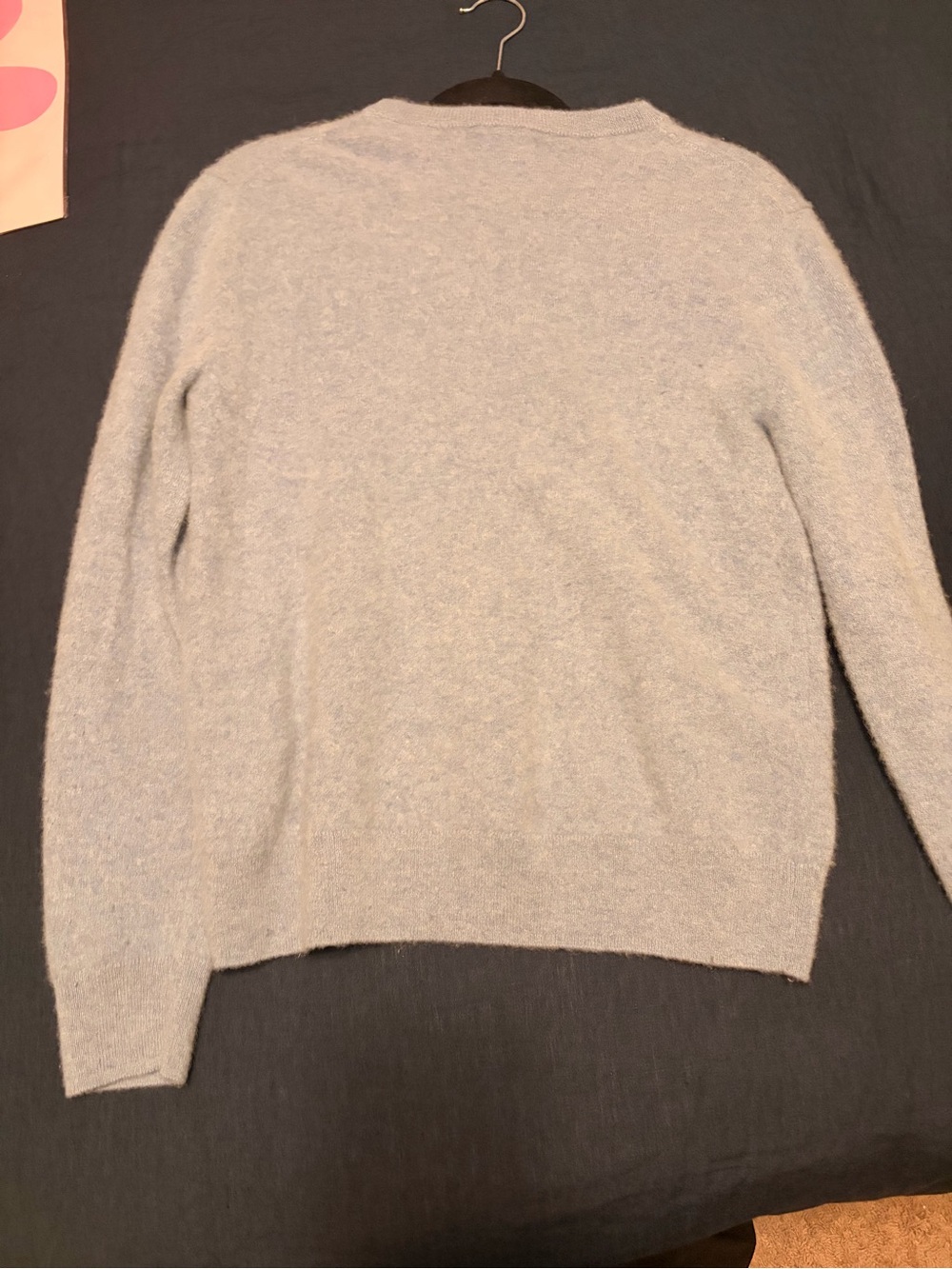 Quince 100% Mongolian Cashmere Crewneck Sweater Pale Blue Size L - Picture 6 of 8